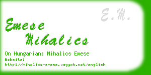 emese mihalics business card